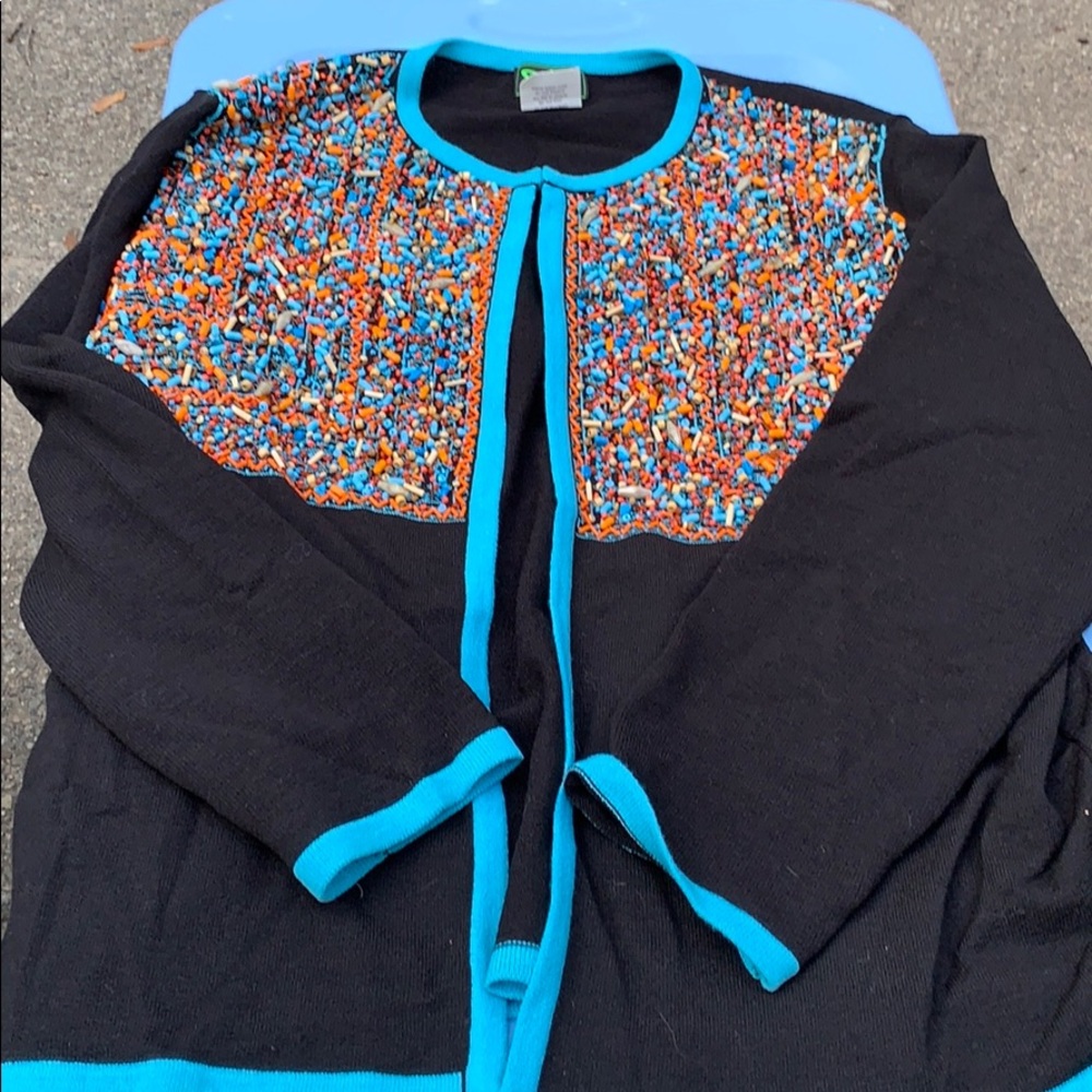 Sharif Studio beaded cardigan. 1X. Great condition